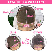 300% Density Chocolate Brown Bouncy Curly Human Hair Wig 13x4 Transparent Loose Wave Lace Frontal Wig for Women Preplucked Remy