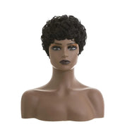 Short Pixie Cut Wigs for Black Women Synthetic Hair Afro Pixie Wig Black Color Short Wigs for Black Women Short Curly