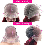 HD 13x4 Burgundy Colored Human Hair wig Body Wave Transparent Lace Front wig Human Hair For Women Per Plucked Lace Frontal Wigs