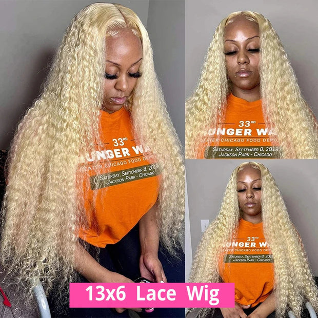613 Human Hair Wig 13x6 Hd Lace Frontal Wig Deep Wave Curly Human Hair Wigs 30 Inch 13x4 Honey Blonde Lace Front Human Hair Wig