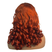 300% Density Chocolate Brown Bouncy Curly Human Hair Wig 13x4 Transparent Loose Wave Lace Frontal Wig for Women Preplucked Remy