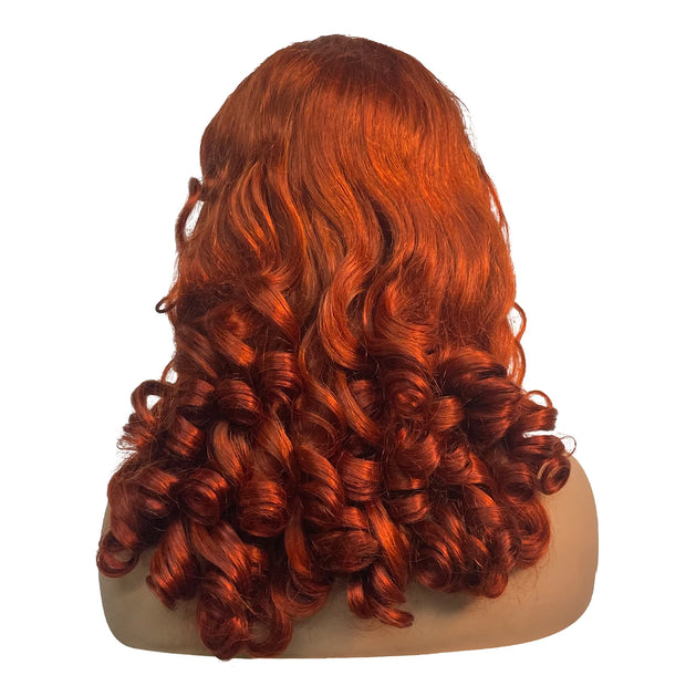 300% Density Chocolate Brown Bouncy Curly Human Hair Wig 13x4 Transparent Loose Wave Lace Frontal Wig for Women Preplucked Remy