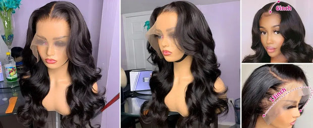 Body Wave Human Hair Wigs 13x6 Hd Lace Frontal Wigs 220 Density 40 Inch For Black Women Pre Plucked Loose Wave Lace Frontal Wig