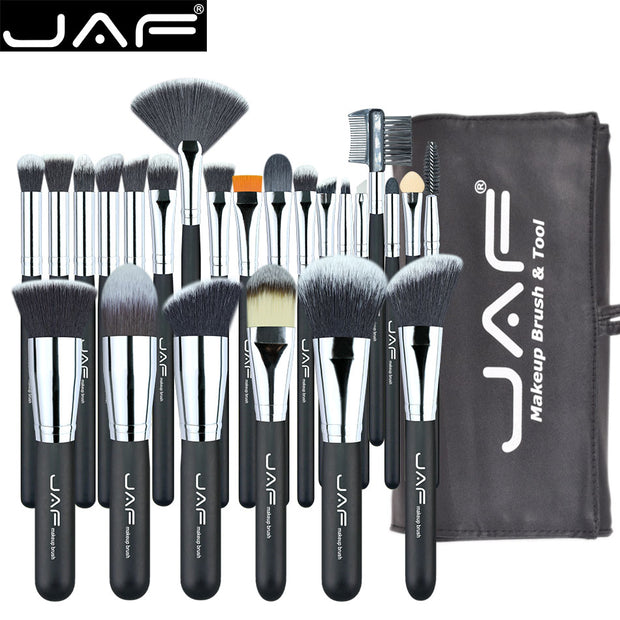 JAF 24pcs Makeup Brushes Tools 100% Vegan Make Up Artist Kit Brushes for Makeup Professional Brush Set #J2425yc-B