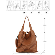 Pyaterochka Big Genuine Leather Handbag Women Large Vintage Shoulder Bag Ladies Bucket Hand Bags Luxury Famous Brand Casual Tote