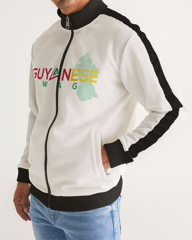 Guyanese Swag Guyana Map Logo Men's Stripe-Sleeve Track Jacket