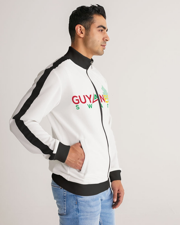 Guyanese Swag Guyana Map Logo Men's Stripe-Sleeve Track Jacket