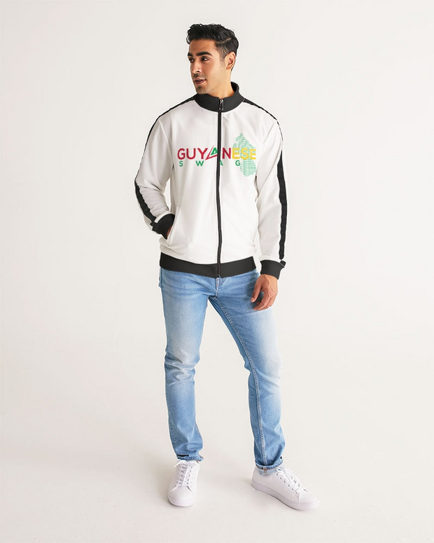 Guyanese Swag Guyana Map Logo Men's Stripe-Sleeve Track Jacket