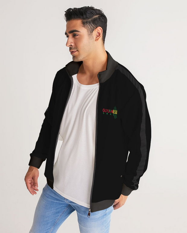 Guyanese Swag Guyana Map Men's Stripe-Sleeve Track Jacket