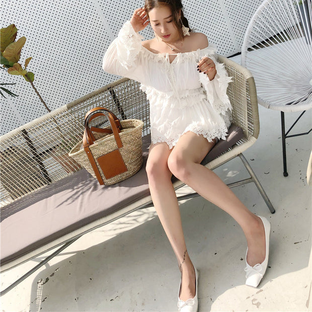 Handbag round straw bag