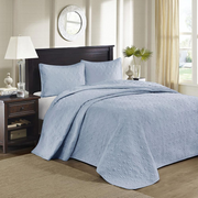 100% Polyester Solid Reversible Bedspread Set 848