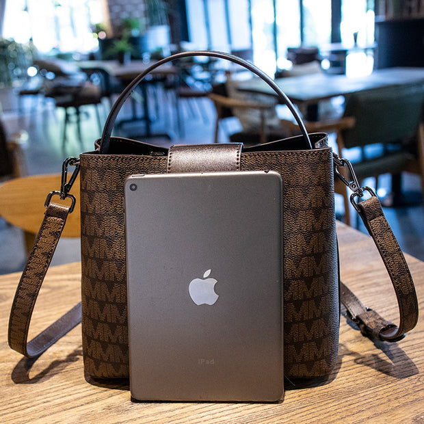 Women''s Bag 2021 New Fashion Printing Large Capacity Bucket Bag Temperament One Shoulder Handbag Versatile Cross Bag Trend