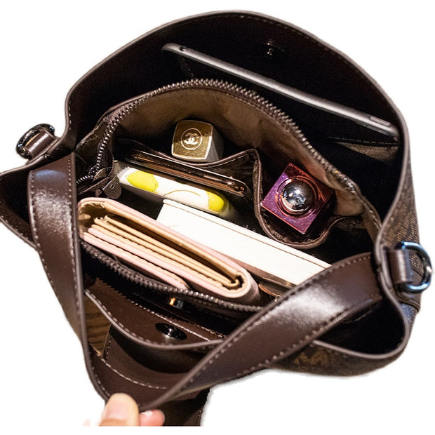 Women''s Bag 2021 New Fashion Printing Large Capacity Bucket Bag Temperament One Shoulder Handbag Versatile Cross Bag Trend