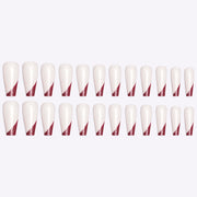 Wearing Nails, Rose Gold And Beveled Edge French Manicure, Long Ballet Nails, Fake Nails, Finished Products, Boxed