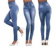 Fashion Elastic High Waist Jeans Women Pencil
