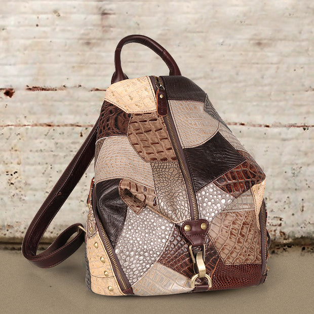 Backpack Women's Head Layer Cowhide Willow Nails