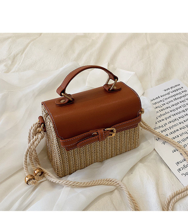 Straw woven fashion handbag
