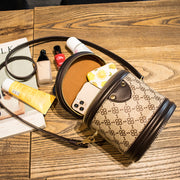 Female leather cylinder handbag