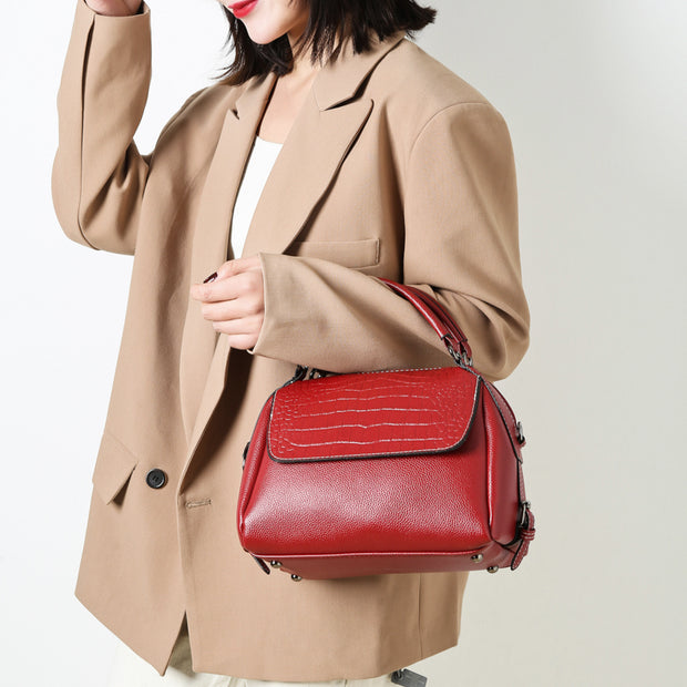 Crocodile Pattern Flap Handbag