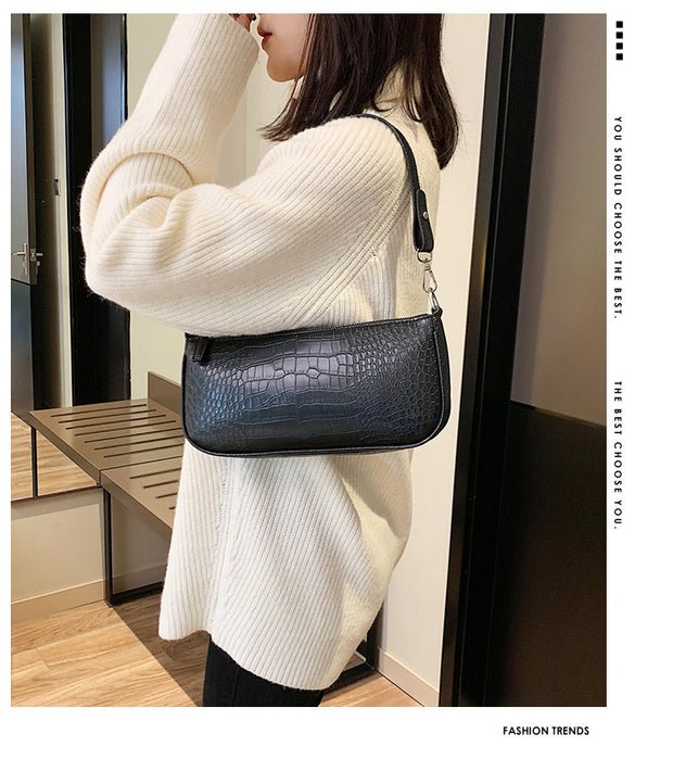 Stone pattern art handbag