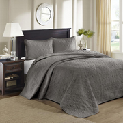 100% Polyester Solid Reversible Bedspread Set 848