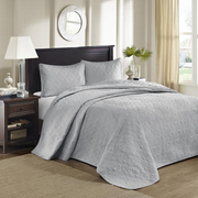 100% Polyester Solid Reversible Bedspread Set 848