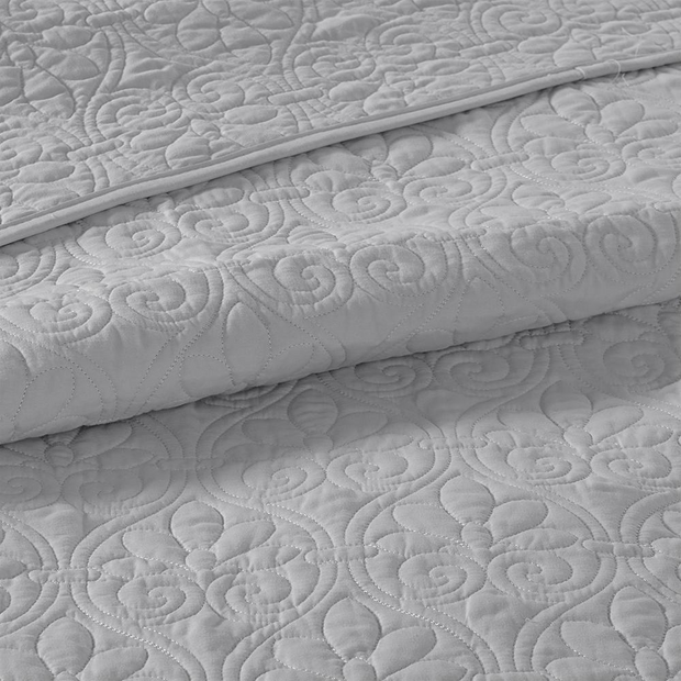 100% Polyester Solid Reversible Bedspread Set 848