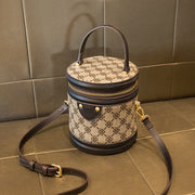 Female leather cylinder handbag