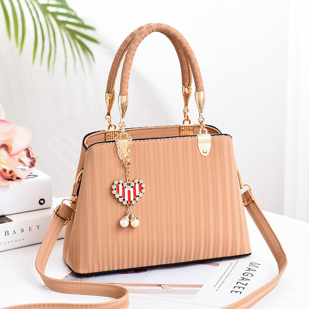 Striped printed lady's handbag