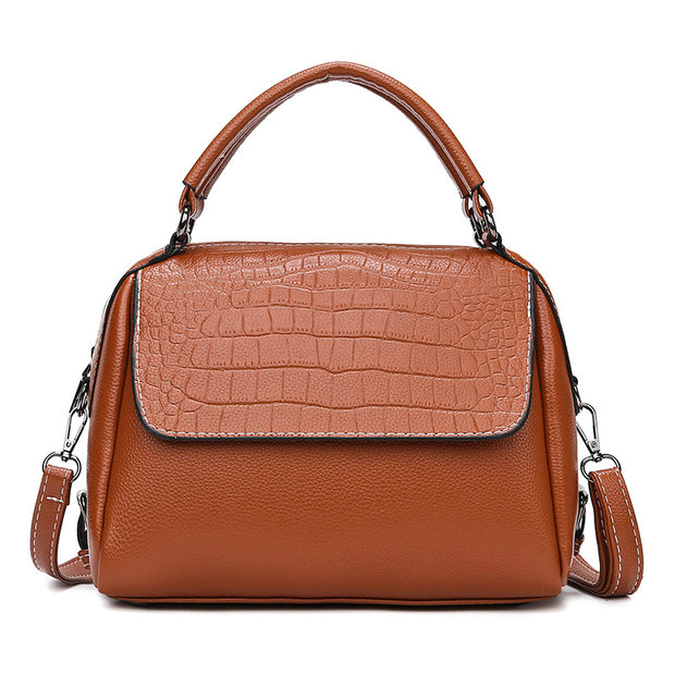 Crocodile Pattern Flap Handbag