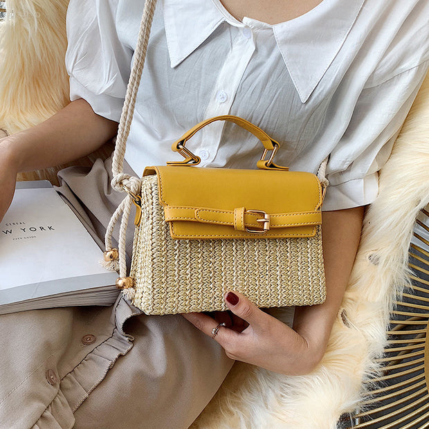 Straw woven fashion handbag