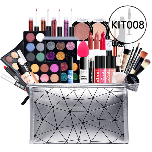 ALL IN ONE Makeup Kit Eyeshadow Eyeliner Foundation Cream Makeup Bag Concealer Lipstick Brush Make Up Kit With Makeup Bag