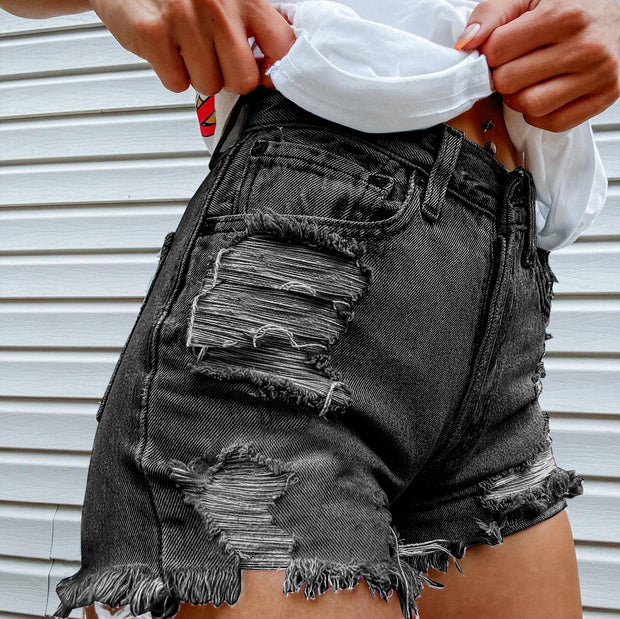 Women Printed Spring Summer Denim Shorts