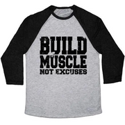 BUILD MUSCLE UNISEX TRI-BLEND BASEBALL TEE