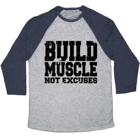 BUILD MUSCLE UNISEX TRI-BLEND BASEBALL TEE