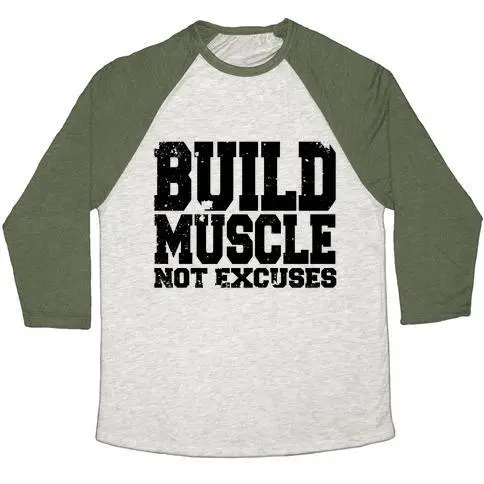 BUILD MUSCLE UNISEX TRI-BLEND BASEBALL TEE