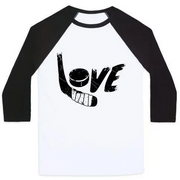 LOVE HOCKEY (DISTRESSED) UNISEX CLASSIC BASEBALL TEE