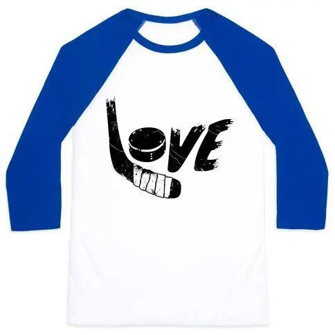LOVE HOCKEY (DISTRESSED) UNISEX CLASSIC BASEBALL TEE