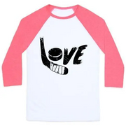 LOVE HOCKEY (DISTRESSED) UNISEX CLASSIC BASEBALL TEE