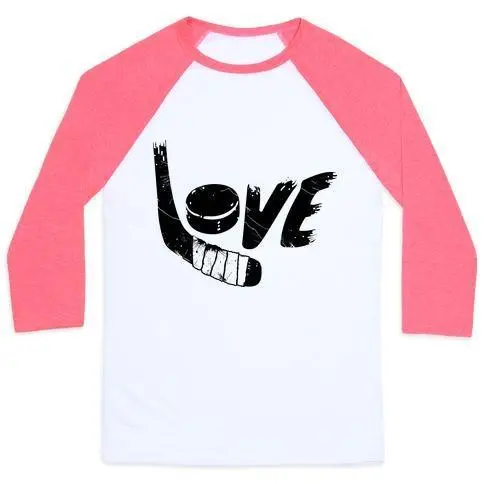 LOVE HOCKEY (DISTRESSED) UNISEX CLASSIC BASEBALL TEE