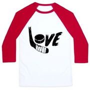 LOVE HOCKEY (DISTRESSED) UNISEX CLASSIC BASEBALL TEE