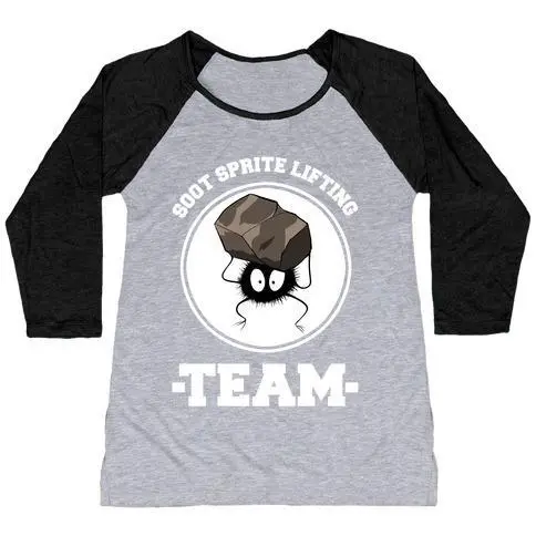 SOOT SPRITE LIFTING TEAM WOMEN'S TRI-BLEND BASEBALL TEE