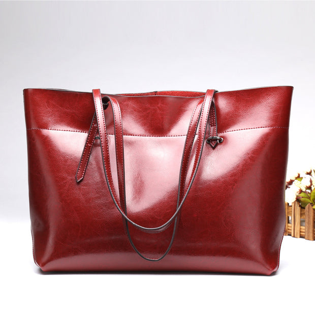 In the autumn of 2021 new western style leather bag shopping bag bag lady handbag simple and practical trend