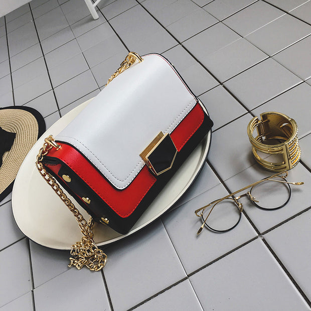 The new summer chain lock small package all-match Korean fashion color small single shoulder bag handbag slung bag