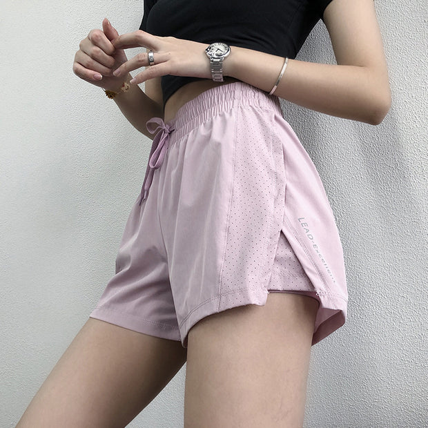 Sports Letter Shorts Women Quick-drying High Waist