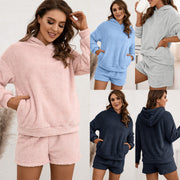 Casual Loungewear Double-sided Plush Two-piece Set Women