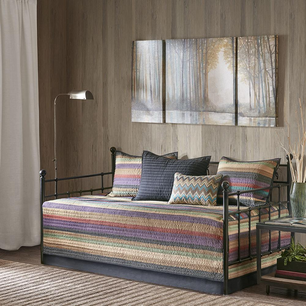 100% Polyester Printed 6pcs Daybed Set,MP13-4472