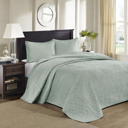 100% Polyester Solid Reversible Bedspread Set 848