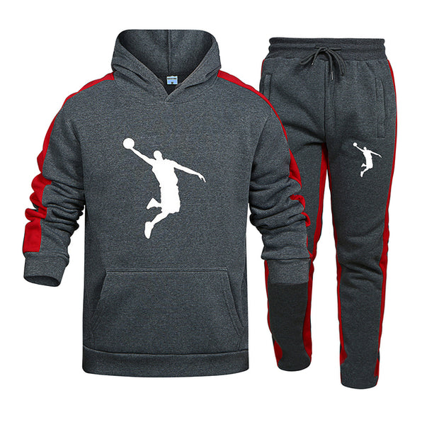 Autumn and Winter Tracksuit Men 2 Pieces Set Sweatshirt + Sweatpants Sportswear Hoodies Casual Mens Clothing Hoodies Suit