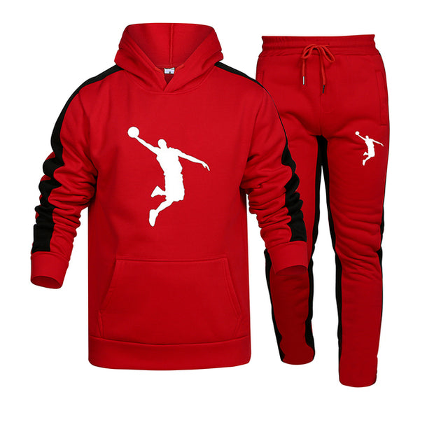 Autumn and Winter Tracksuit Men 2 Pieces Set Sweatshirt + Sweatpants Sportswear Hoodies Casual Mens Clothing Hoodies Suit